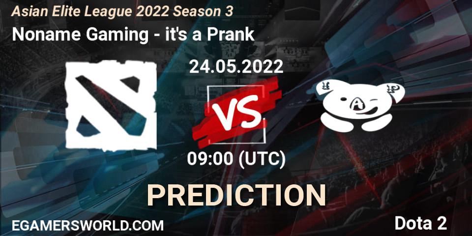 Prognose für das Spiel Noname Gaming VS it's a Prank. 24.05.2022 at 08:52. Dota 2 - Asian Elite League 2022 Season 3