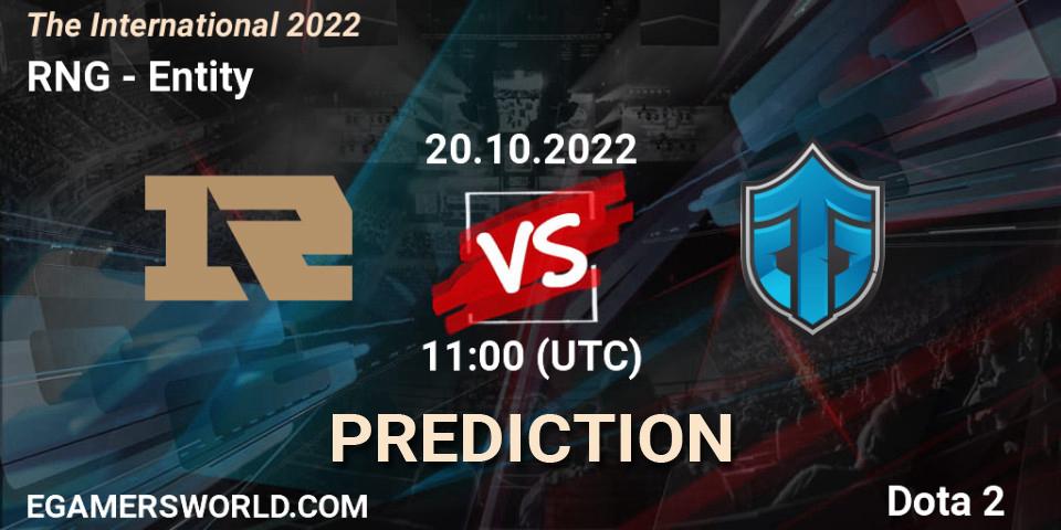 Prognose für das Spiel RNG VS Entity. 20.10.22. Dota 2 - The International 2022