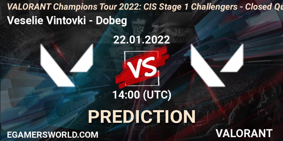Prognose für das Spiel Veselie Vintovki VS Dobeg. 22.01.2022 at 14:00. VALORANT - VCT 2022: CIS Stage 1 Challengers - Closed Qualifier 2