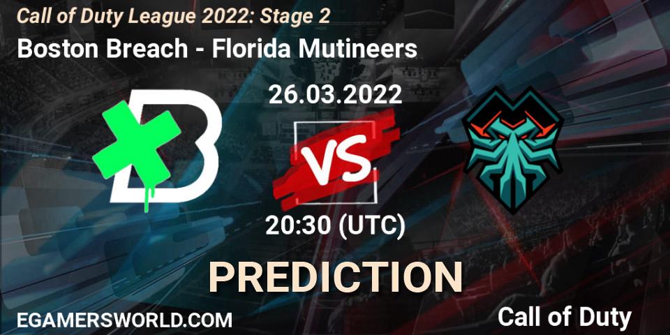 Prognose für das Spiel Boston Breach VS Florida Mutineers. 26.03.22. Call of Duty - Call of Duty League 2022: Stage 2