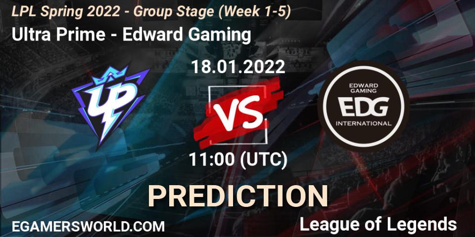 Prognose für das Spiel Ultra Prime VS Edward Gaming. 18.01.22. LoL - LPL Spring 2022 - Group Stage (Week 1-5)