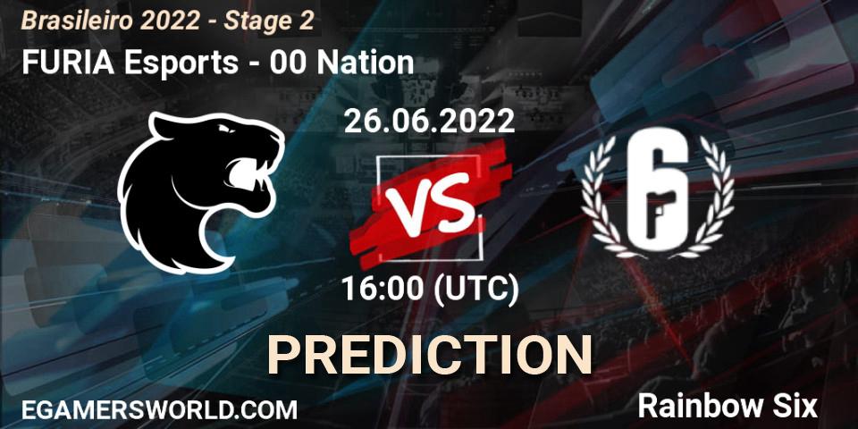 Prognose für das Spiel FURIA Esports VS 00 Nation. 26.06.2022 at 19:00. Rainbow Six - Brasileirão 2022 - Stage 2