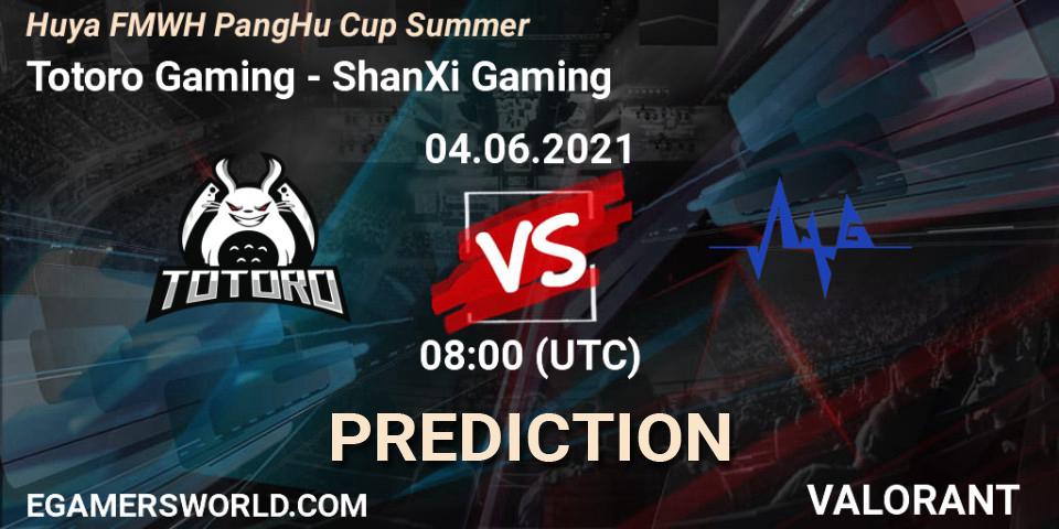 Prognose für das Spiel Totoro Gaming VS ShanXi Gaming. 04.06.2021 at 08:00. VALORANT - Huya FMWH PangHu Cup Summer