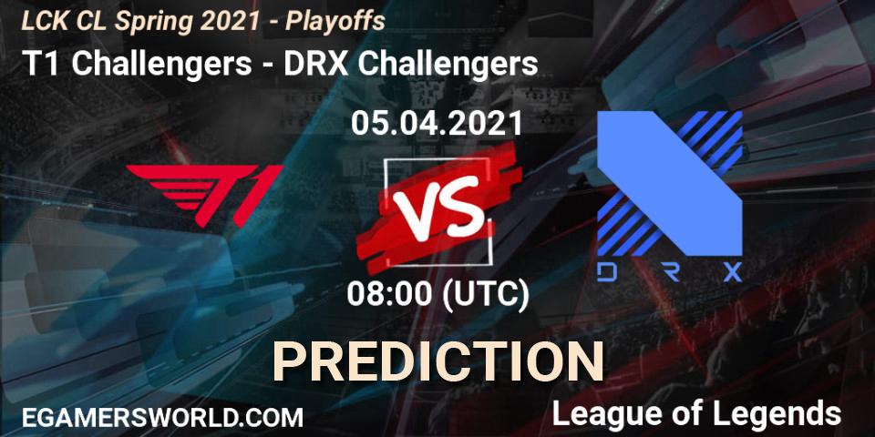 Prognose für das Spiel T1 Challengers VS DRX Challengers. 05.04.2021 at 08:00. LoL - LCK CL Spring 2021 - Playoffs