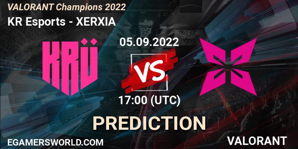 Prognose für das Spiel KRÜ Esports VS XERXIA. 05.09.2022 at 12:15. VALORANT - VALORANT Champions 2022