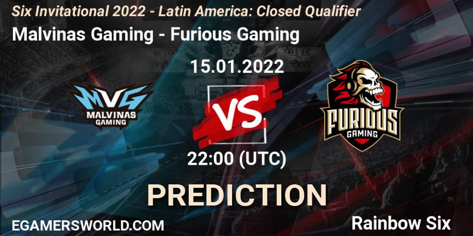 Prognose für das Spiel Malvinas Gaming VS Furious Gaming. 31.01.2022 at 17:30. Rainbow Six - Six Invitational 2022 - Latin America: Closed Qualifier