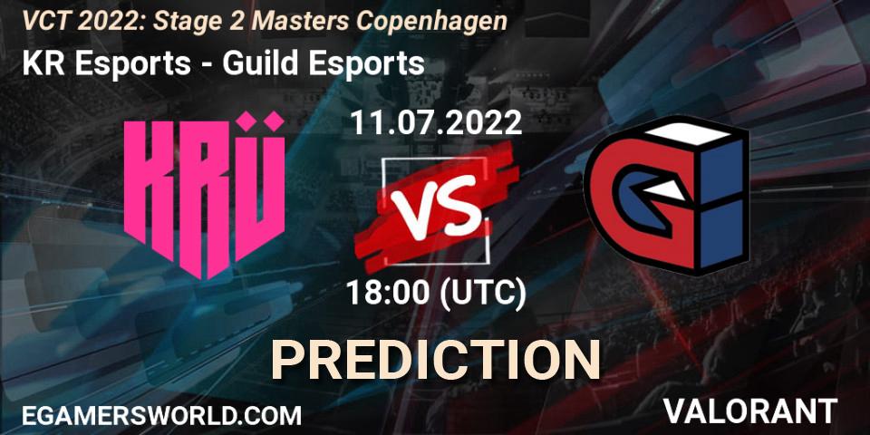 Prognose für das Spiel KRÜ Esports VS Guild Esports. 11.07.2022 at 19:00. VALORANT - VCT 2022: Stage 2 Masters Copenhagen