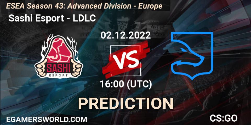 Prognose für das Spiel Sashi Esport VS LDLC. 02.12.22. CS2 (CS:GO) - ESEA Season 43: Advanced Division - Europe