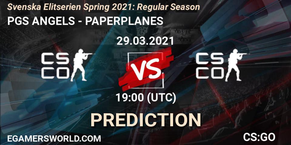 Prognose für das Spiel PGS ANGELS VS PAPERPLANES. 30.03.2021 at 19:00. Counter-Strike (CS2) - Svenska Elitserien Spring 2021: Regular Season