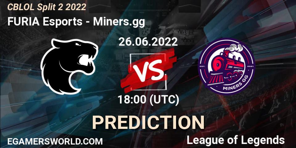 Prognose für das Spiel FURIA Esports VS Miners.gg. 26.06.2022 at 19:30. LoL - CBLOL Split 2 2022