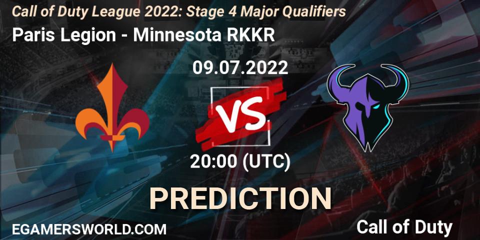 Prognose für das Spiel Paris Legion VS Minnesota RØKKR. 09.07.2022 at 20:00. Call of Duty - Call of Duty League 2022: Stage 4