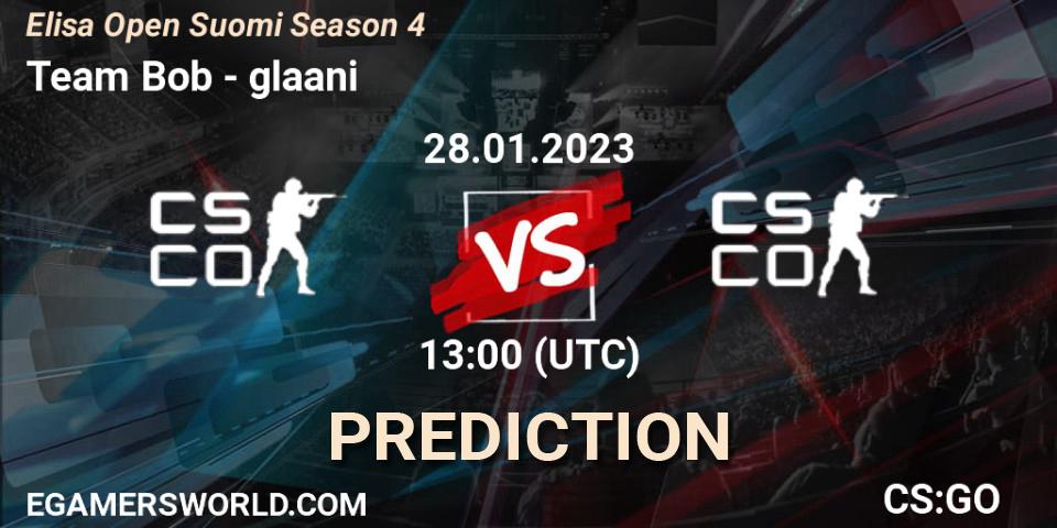 Prognose für das Spiel Team Bob VS glaani. 28.01.23. CS2 (CS:GO) - Elisa Open Suomi Season 4