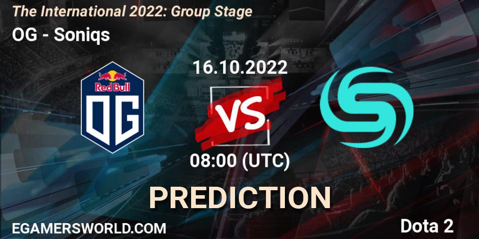 Prognose für das Spiel OG VS Soniqs. 16.10.22. Dota 2 - The International 2022: Group Stage