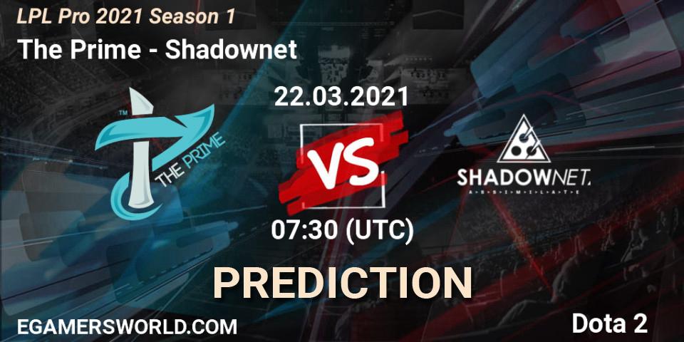 Prognose für das Spiel The Prime VS Shadownet. 22.03.21. Dota 2 - LPL Pro 2021 Season 1