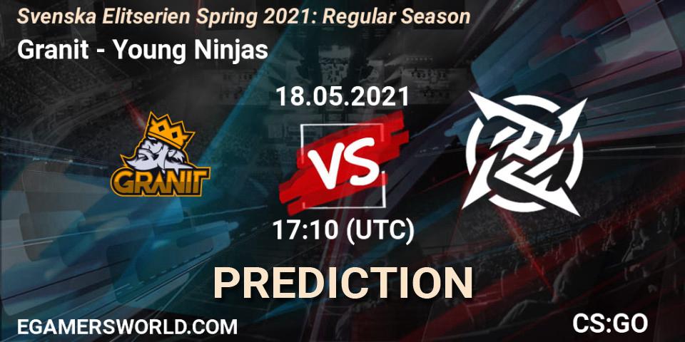 Prognose für das Spiel Granit VS Young Ninjas. 18.05.21. CS2 (CS:GO) - Svenska Elitserien Spring 2021: Regular Season