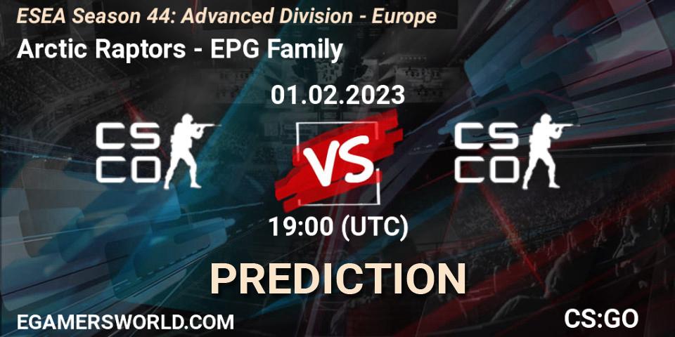 Prognose für das Spiel Arctic Raptors VS Boston crab. 01.02.23. CS2 (CS:GO) - ESEA Season 44: Advanced Division - Europe