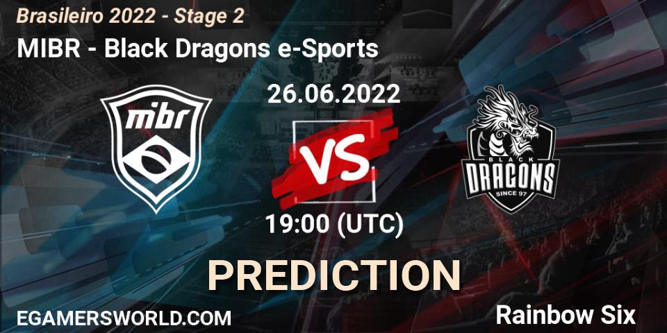 Prognose für das Spiel MIBR VS Black Dragons e-Sports. 26.06.22. Rainbow Six - Brasileirão 2022 - Stage 2