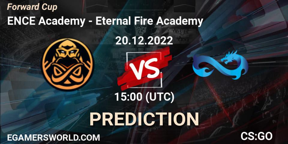 Prognose für das Spiel ENCE Academy VS Eternal Fire Academy. 20.12.2022 at 18:00. Counter-Strike (CS2) - Forward Cup