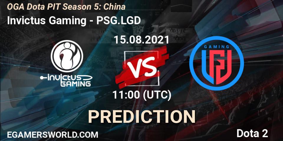 Prognose für das Spiel Invictus Gaming VS PSG.LGD. 15.08.21. Dota 2 - OGA Dota PIT Season 5: China