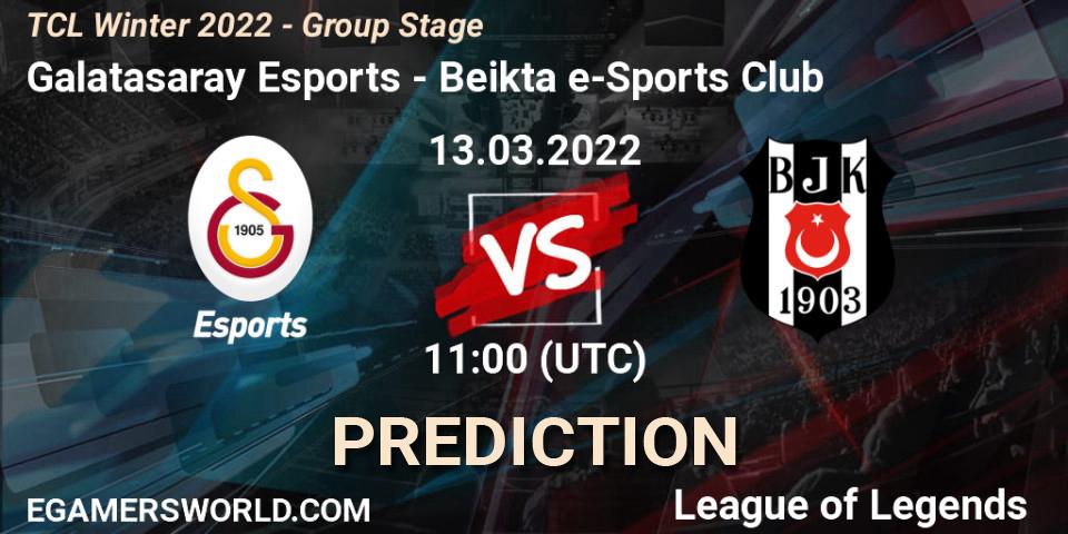 Prognose für das Spiel Galatasaray Esports VS Beşiktaş e-Sports Club. 13.03.22. LoL - TCL Winter 2022 - Group Stage
