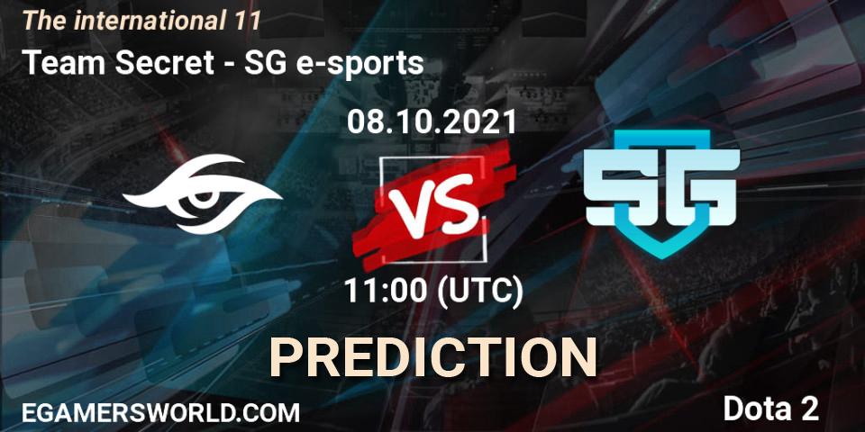 Prognose für das Spiel Team Secret VS SG e-sports. 08.10.2021 at 12:23. Dota 2 - The Internationa 2021