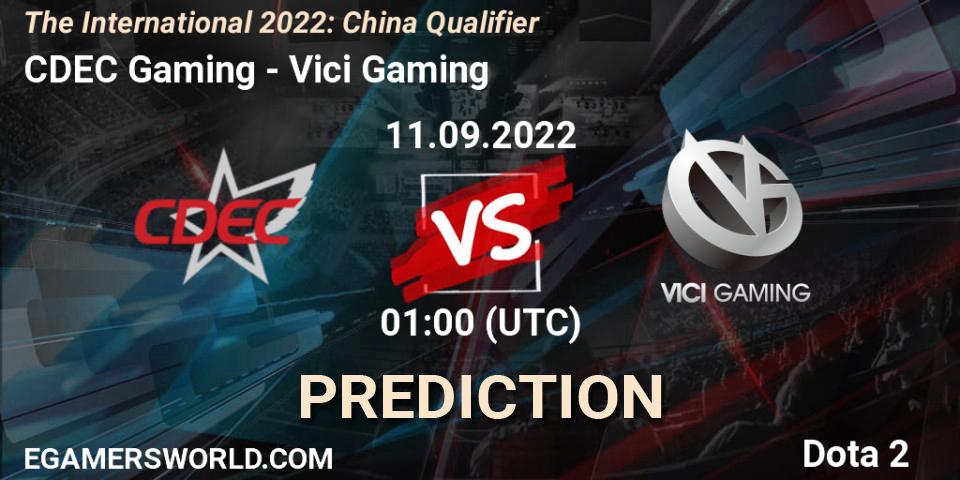 Prognose für das Spiel CDEC Gaming VS Vici Gaming. 11.09.22. Dota 2 - The International 2022: China Qualifier