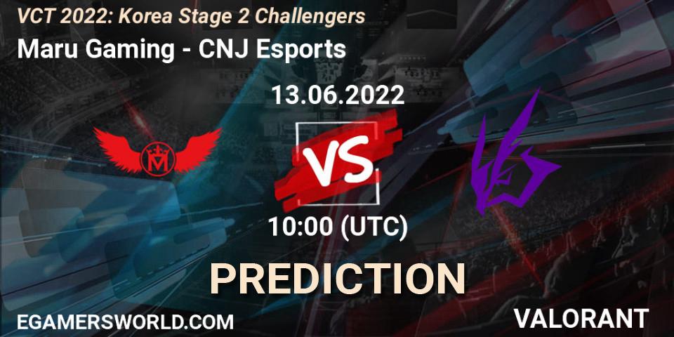 Prognose für das Spiel Maru Gaming VS CNJ Esports. 13.06.22. VALORANT - VCT 2022: Korea Stage 2 Challengers