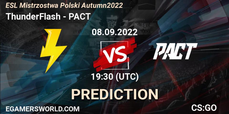 Prognose für das Spiel ThunderFlash VS PACT. 13.10.22. CS2 (CS:GO) - ESL Mistrzostwa Polski Autumn 2022