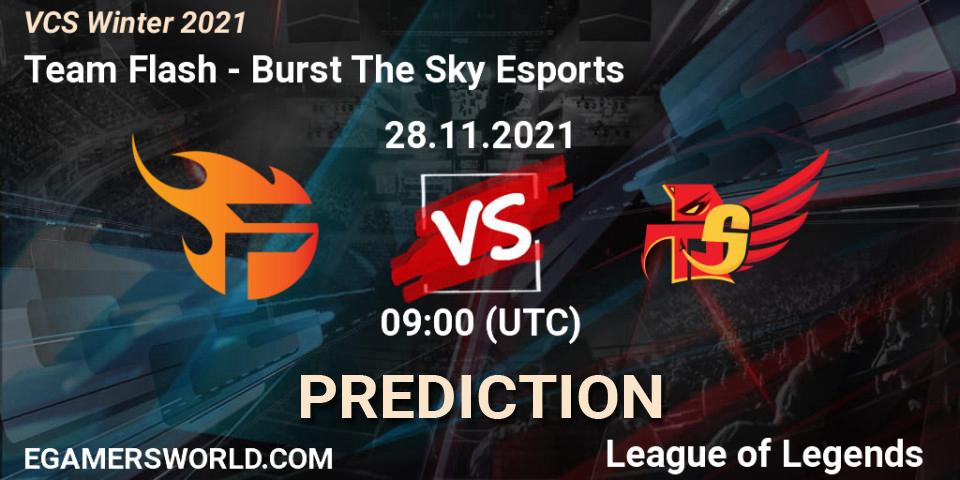 Prognose für das Spiel Team Flash VS Burst The Sky Esports. 28.11.2021 at 09:00. LoL - VCS Winter 2021