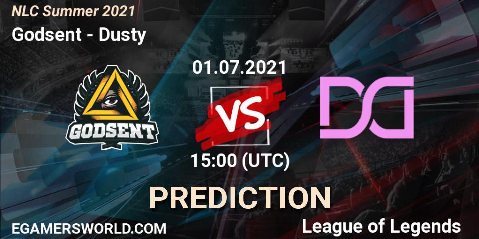 Prognose für das Spiel Godsent VS Dusty. 01.07.21. LoL - NLC Summer 2021