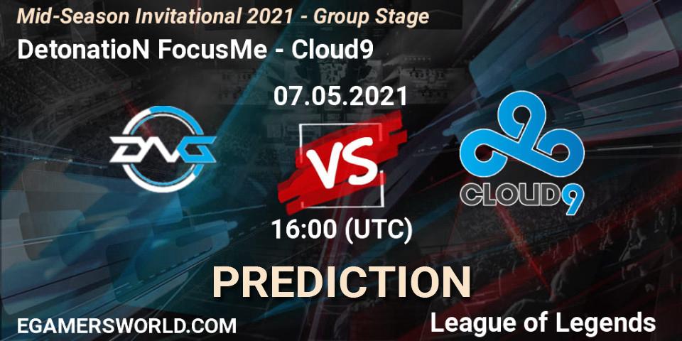 Prognose für das Spiel DetonatioN FocusMe VS Cloud9. 07.05.2021 at 16:00. LoL - Mid-Season Invitational 2021 - Group Stage