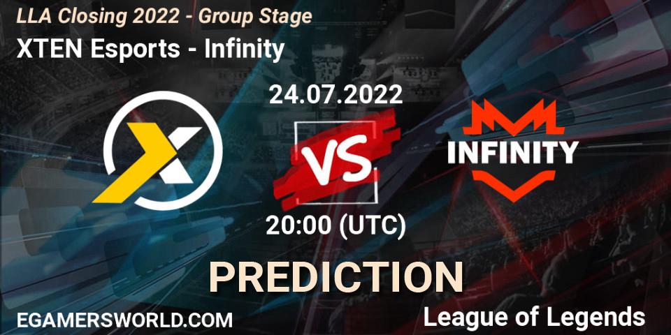 Prognose für das Spiel XTEN Esports VS Infinity. 24.07.22. LoL - LLA Closing 2022 - Group Stage