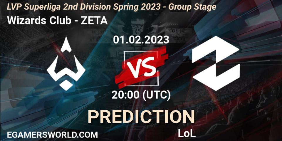 Prognose für das Spiel Wizards Club VS ZETA. 01.02.23. LoL - LVP Superliga 2nd Division Spring 2023 - Group Stage
