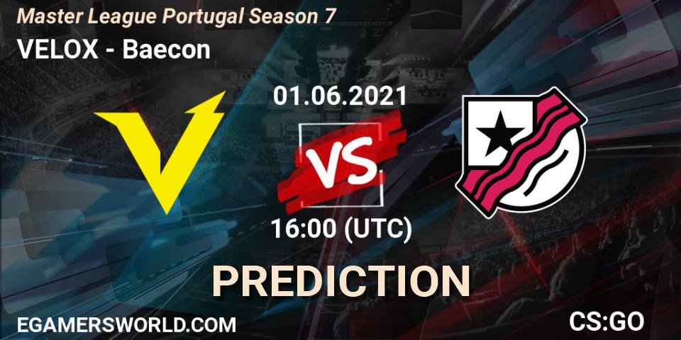 Prognose für das Spiel VELOX VS Baecon. 01.06.21. CS2 (CS:GO) - Master League Portugal Season 7