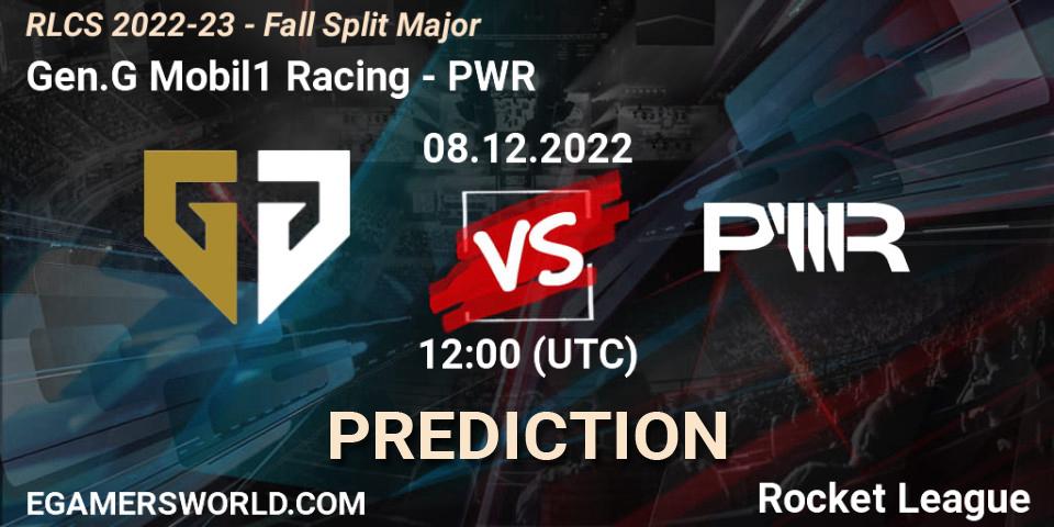 Prognose für das Spiel Gen.G Mobil1 Racing VS PWR. 08.12.22. Rocket League - RLCS 2022-23 - Fall Split Major