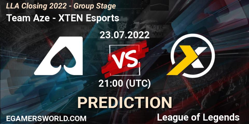 Prognose für das Spiel Team Aze VS XTEN Esports. 23.07.22. LoL - LLA Closing 2022 - Group Stage