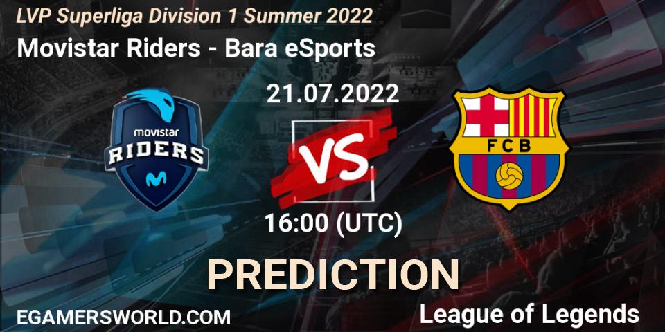 Prognose für das Spiel Movistar Riders VS Barça eSports. 21.07.2022 at 16:00. LoL - LVP Superliga Division 1 Summer 2022