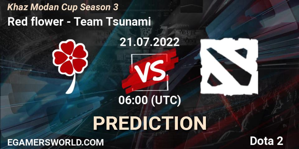 Prognose für das Spiel Red flower VS Team Tsunami. 21.07.2022 at 06:11. Dota 2 - Khaz Modan Cup Season 3