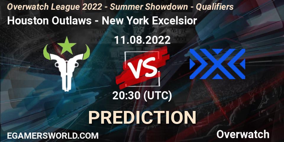 Prognose für das Spiel Houston Outlaws VS New York Excelsior. 11.08.22. Overwatch - Overwatch League 2022 - Summer Showdown - Qualifiers