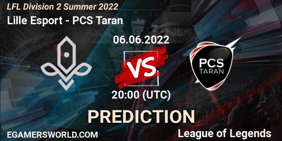 Prognose für das Spiel Lille Esport VS PCS Taran. 06.06.2022 at 20:00. LoL - LFL Division 2 Summer 2022