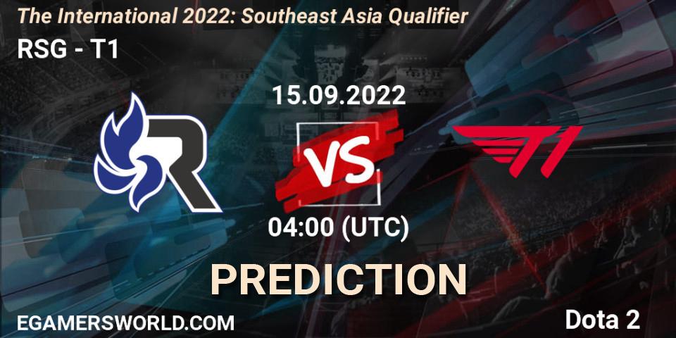 Prognose für das Spiel RSG VS T1. 15.09.22. Dota 2 - The International 2022: Southeast Asia Qualifier