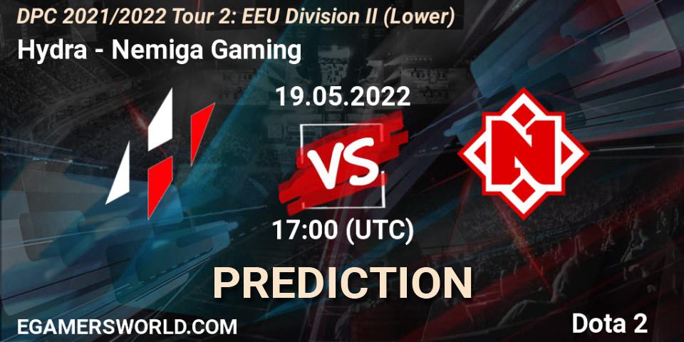 Prognose für das Spiel Hydra VS Nemiga Gaming. 19.05.2022 at 17:36. Dota 2 - DPC 2021/2022 Tour 2: EEU Division II (Lower)