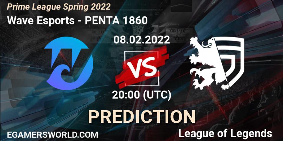 Prognose für das Spiel Wave Esports VS PENTA 1860. 08.02.2022 at 21:00. LoL - Prime League Spring 2022