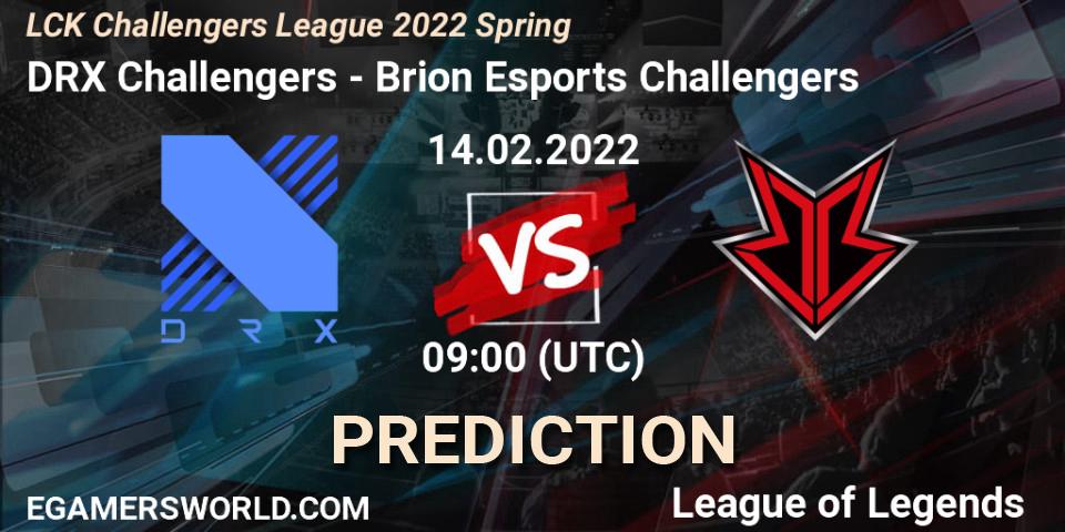 Prognose für das Spiel Brion Esports Challengers VS DRX Challengers. 17.02.2022 at 05:00. LoL - LCK Challengers League 2022 Spring