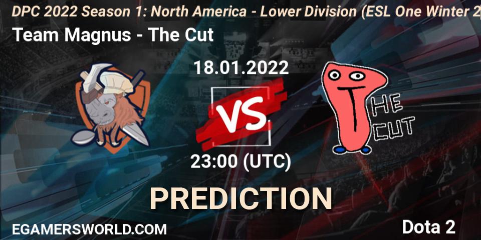 Prognose für das Spiel Team Magnus VS The Cut. 18.01.2022 at 22:55. Dota 2 - DPC 2022 Season 1: North America - Lower Division (ESL One Winter 2021)