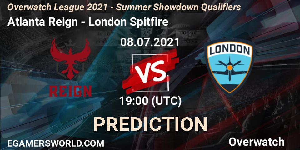 Prognose für das Spiel Atlanta Reign VS London Spitfire. 08.07.21. Overwatch - Overwatch League 2021 - Summer Showdown Qualifiers