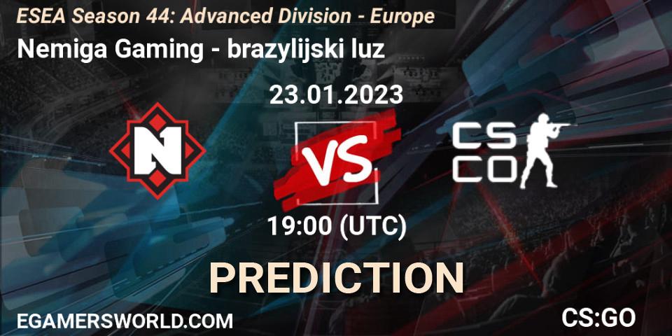 Prognose für das Spiel Nemiga Gaming VS Singularity. 23.01.23. CS2 (CS:GO) - ESEA Season 44: Advanced Division - Europe