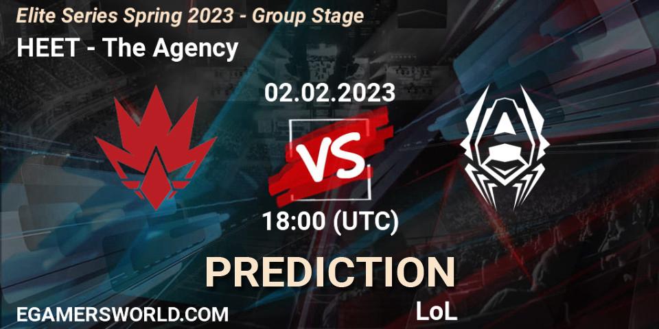 Prognose für das Spiel HEET VS The Agency. 02.02.23. LoL - Elite Series Spring 2023 - Group Stage
