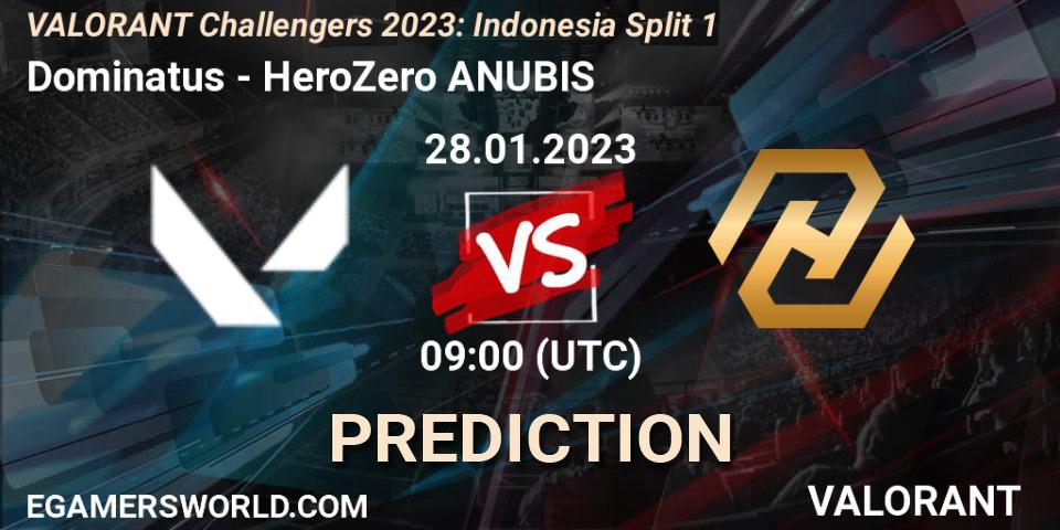 Prognose für das Spiel Dominatus VS HeroZero ANUBIS. 28.01.23. VALORANT - VALORANT Challengers 2023: Indonesia Split 1