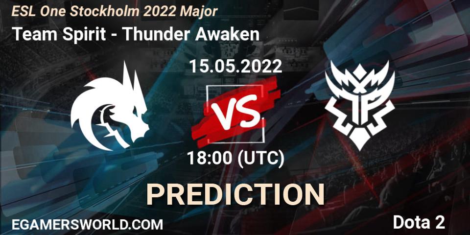 Prognose für das Spiel Team Spirit VS Thunder Awaken. 15.05.2022 at 18:00. Dota 2 - ESL One Stockholm 2022 Major